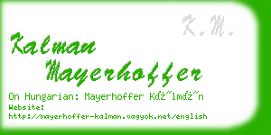 kalman mayerhoffer business card